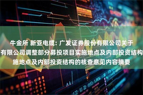 牛金所 新亚电缆: 广发证券股份有限公司关于广东新亚光电缆股份有限公司调整部分募投项目实施地点及内部投资结构的核查意见内容摘要